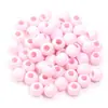 Plástico Acrílico Contas Redondas Contas de Cor Sólida Contas com Furo Grande Cor de Primavera Pulseira DIY Furo Reto Contas Soltas Acessórios de Miçangas