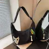 Bolsa Crossbody de Ombro Único com Alça Larga Estilo Floresta Gato Fofo Formato Dumpling Nova Coleção Primavera Grande Capacidade Bolsa Tote para Trabalho Feminina