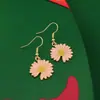Pendientes de Aro con Margaritas Pequeñas de Moda Transfronteriza Europea y Americana, Pendientes Creativos Dulces de Girasol, Pendientes Sencillos y Versátiles de Venta Caliente