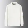 Sudadera de hombre con media cremallera y cuello alto, nueva de primavera 2024 estilo coreano, cálida, casual, color liso, top pullover moderno