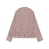 AliExpress Transfronteiriço 2026 Primavera Nova Jaqueta Bomber Listrada Elegante Estilo Camisa Feminina 1331386