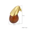Brincos Coloridos em Forma de Gota da Moda Europeia e Americana Transfronteiriços Aço Inoxidável Cor Duradoura Brincos de Resina Versáteis Acessórios de Orelha para Primavera e Verão