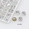 Rinestones para Uñas Artísticas Hielo Triturado Dongzhou, Diseño Blanco Ovalado y Cuadrado Grueso de Flor de Hielo, Uñas Artísticas Portables con Rinestones en Forma de Corazón con Grietas de Hielo, Decoraciones para Uñas Artísticas
