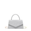 Moda Diamante Pequena Bolsa Quadrada Feminina 2024 Outono Nova Ins Bolsa de Ombro Jantar Moda Nicho Bolsa Casual Crossbody