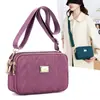 Bolsa de Ombro Cor Sólida em Tecido de Nylon Estilo Japonês e Coreano Versátil para o Dia a Dia da Mulher Bolsa Transversal de Grande Capacidade Bolsa para Compras da Mamãe Bolsa para Celular