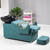 Cama de Lavado Semi-Reclinable al por Mayor para Salones de Belleza, Cama para Cortar y Lavar el Cabello, Sillón de Lavado para Salón de Belleza, Cama de Terapia Capilar con Masaje