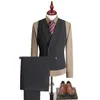 Nuevo chaleco de traje de doble botonadura para hombre de lana y Tencel Lyocell con cuello chal para padrinos y novios