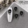 Joyería para decoración de uñas con diamantes 2024, nuevo estilo retro oscuro de Halloween, personalidad de araña, accesorios de aleación de calavera para uñas