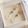 Pendientes Retro Chinos Nuevos de Hotan Pendientes Sencillos de Diseño Nicho Hanfu Pendientes Nuevos Únicos Sin Agujeros en las Orejas