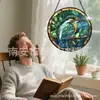 Colgante de Cristal de Arrendajo Azul Adorno de Cristal para el Hogar Decoración de Ventana Atrapasol para el Jardín