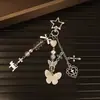 Estilo Milenio Y2K Colgante de Bolso Mariposa Estrella de Cinco Puntas Moda Cadena para Teléfono Móvil Oso Cruz Llavero con Cuentas