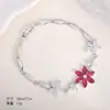 Artículo más vendido transfronterizo: Pulsera Minimalista Europea y Americana de Copo de Nieve con Circonita para Mujer, Versátil Cobre Chapado en Oro con Incrustaciones de Circonita, Joyería de Mano de Lujo Ligero