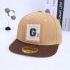 Sombreros Infantiles de Comercio Exterior con Parche de Letra g, Gorras Hip-Hop con Bloques de Color, Gorras de Béisbol de Ala Plana para Street Dance, Sombreros de Sol para Primavera y Verano