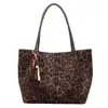 Bolsa Tote Transfronteiriça Estampa de Leopardo para Mulheres 2025 Outono Nova Alta Qualidade Retrô Nicho Ombro Único Axila
