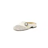 Zapatillas de Media Piel Caladas Tejidas a Mano para Mujer, Sandalias de Verano para Exterior, Zapatos Mary Jane Franceses, Zapatillas Mula