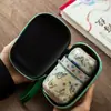 Juego de Té de Viaje Ruyao Die Lian, un Juego Completo con Empaque Bordado, Exquisito Juego de Té, Juego de Té Kung Fu Portátil para Regalo