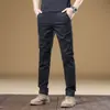Pantalones Casuales para Hombre 2026 Nuevos de Gama Alta Pierna Recta Gris Negocios Ajustados Deportivos Anti-Arrugas y Libres de Arrugas