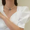 Collar de Camelia Fresca Lujo Ligero Nicho Cadena de Cuello de Perlas para Mujer Cadena de Clavícula Dulce de Verano Nuevo Estilo 2021