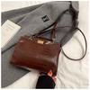 Nova bolsa feminina estilo crocodilo, bolsa de ombro da moda, casual, vintage, crowdsourcing, bolsa transversal popular de alta qualidade, 2024