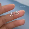 Brincos Mobius de Prata Pura S999 para Mulheres, Estilo Coreano, Luxo Leve, Brincos de Prata Versáteis com Zircônia, Dropshipping Disponível