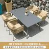 Mesas e cadeiras de corda escandinavas personalizadas para áreas externas, jardim de pátio, combinação de mesa e cadeira de madeira e plástico à prova de chuva e sol para varanda ao ar livre