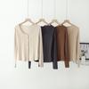 Outono Novo cardigan francês de manga comprida escovado versátil slim-fit top de emagrecimento