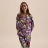 Matryoshka Design de Arte de Nicho Boneca Russa Matryoshka Pijama de Manga Longa e Calça Longa para Mulheres, Roupa de Casa de Manga Longa Adequada para Usar ao Ar Livre