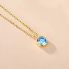 Joyería de plata 925 transfronteriza europea y americana cadena de clavícula de piedra del mes 12 cadena de un solo diamante circonita lujo ligero colgante DIY venta al por mayor