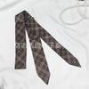 Cachecol Longo Estreito de Seda com Bolinhas Pretas Cachecol Feminino Isolado Estilo K Versátil Combinação com Bolsa Camisa Fita Streamer