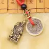 Llavero de Latón con Moneda de los Cinco Emperadores y Calabaza Ji Gong Colgante de Cobre Real Decoración de Souvenir Turístico Calabaza Abierta Accesorio de Viaje