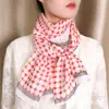 Novo Lenço Longo de Seda Simples com Bolinhas, Lenço Versátil Fino de Chiffon e Gaze para Todas as Estações, Quente com Proteção Solar e do Pescoço Lenço Feminino