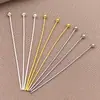 Alfinetes em formato de T, alfinetes em formato de 9, alfinetes com cabeça redonda, banhados a ouro 18K em cobre, materiais para atacado para acessórios de joias artesanais DIY com contas