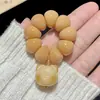 Pulsera de Raíz de Bodhi con Diente de Ajo Weathered, Disco Pequeño Trenzado a Mano para Dedos, Juguete Mini Intestino de Bodhi para Jugar, Pieza de Mano para Descompresión