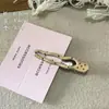 Viento Frío Metal Plateado Línea Ondulada Pasador Geométrico Rectangular Gota de Agua Pinza de Pico de Pato Pinza para Flequillo Pasador