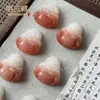 Al por mayor Jade de Seda Dorada Natural de Xinjiang Hebilla de Seguridad Colgante de Jade Hebilla de Seguridad Rosa Flor de Durazno Relleno Colgante de Jade Espesado