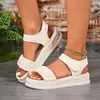 Sandalias de mujer de moda transfronterizas europeas y americanas 2026 verano, sandalias romanas de playa casuales de suela gruesa, venta al por mayor de comercio exterior