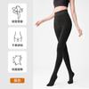 Leggings Otoño e Invierno Forrado de Lana Engrosado Cálido Micro-Presión Adelgazante Look Talla Grande Se Puede Usar Afuera Rayas Niñas Pantimedias Grises