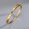 Pulsera de acero de titanio dorado para mujer, pulsera de pareja de circonita de alta calidad, pulsera de anillo liso de lujo ligero, Nuevo