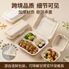 Caixa de Refeição Descartável de Polpa Biodegradável Ecológica Caixa de Almoço Personalizável Caixa para Fast Food Caixa de Almoço com Compartimento com Tampa Caixa para Levar