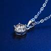 Collar Jiu Feng Xiang de Plata de Ley 925 con Baño de Platino para Mujer con Colgante de Moissanita de Seis Garras, Cadena Clásica de Lujo Ligero de Alta Gama para Clavícula