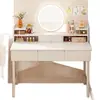 Mesa de Maquillaje Moderna Simple Mesita de Noche Tocador Simple Pequeño Apartamento Dormitorio Tocador de Maquillaje Tocador Estilo Ins