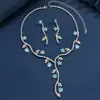Collar con Pedrería de Cristal Transfronterizo Europeo y Americano Traje de Joyería Moda Temperamento Incrustado con Diamante Completo Joyería de Boda para Mujer