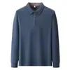 Camisa polo masculina grossa, sem costura, com forro de fleece, novo estilo de inverno, business casual, camiseta de manga longa quente, camada base