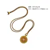 Collar brújula de mortero valiente en oro antiguo y oro del mismo estilo de Wei Xue, cadena de clavícula simple de alta gama, moda exquisita, para mujer