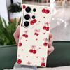 Funda para Teléfono Samsung S23 Ultra Popular Transfronteriza con Tema de Cerezas, Funda Suave Mate S24+, Cubierta Protectora de Silicona S25 Edge