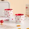 Caneca de Cerâmica de Alta Qualidade, Fresca e Estilosa, com Laço em Formato de Coração, Adequada para Café, Café da Manhã, Escritório, Uso Doméstico e como Presente