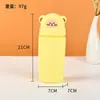 Estuche expandible de silicona, diseño lindo de caricatura, bolsa para papelería, caja de lápices de gran capacidad para estudiantes, estuche elegante y alto