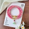 Pulsera de Semillas de Bodhi Rosa Cereza para Mujer, Cuentas Dobles Circulares de Semillas de Bodhi tipo Ábaco, Nuevas Cuentas de Oración de Mano Estilo Chino, Mayoreo