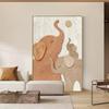 Pintura Decorativa Moderna de Elefante de Luxo Leve para Sala de Estar, Pintura de Parede para Fundo de Sofá com Textura Fantasia, Arte de Parede de Alto Padrão e Grandiosa para Hall de Entrada