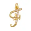 J04 Estilo europeu e americano, zircônia cúbica, pingente de letra, berloque de colar, pingente pequeno, acessório decorativo
